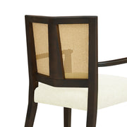 Mid Century Modern Arm Dining Chair Set With Rattan Backrest - R&R Furniture Gallery (Fountain Valley, CA)