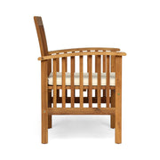 Noble House Casa Acacia dining chair set with cushioned seats, natural wood finish, and modern design for stylish dining spaces.
