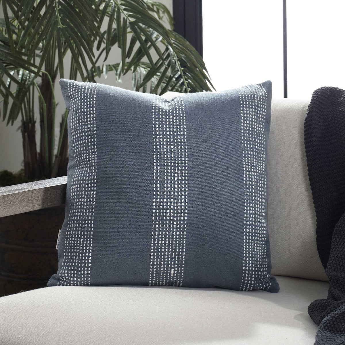 Caper - Outdoor Pillow - Slate Blue