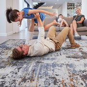 Payas - 6' X 9' Abstract Area Rug - Ivory / Blue - R&R Furniture Gallery (Fountain Valley, CA)