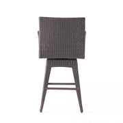 Outdoor Modern Rattan Swivel Barstool With Tapered Legs - Beige / Multibrown - R&R Furniture Gallery (Fountain Valley, CA)