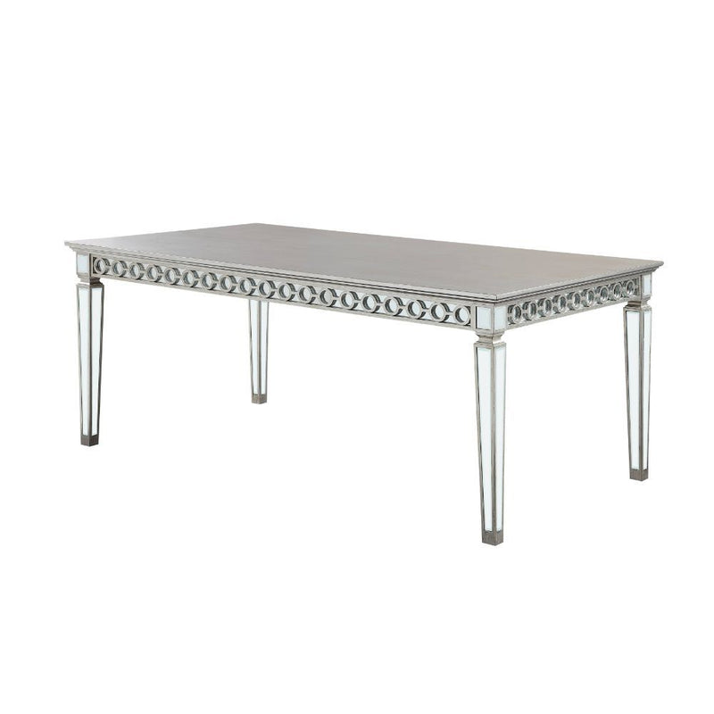 Varian - Dining Table - Mirrored & Antique Platinum - R&R Furniture Gallery (Fountain Valley, CA)