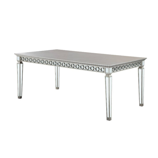 Varian - Dining Table - Mirrored & Antique Platinum - R&R Furniture Gallery (Fountain Valley, CA)