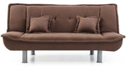 Glory Furniture Lionel sofa bed futon sofa with cushioned seating and folded backrest in a modern living room setting.