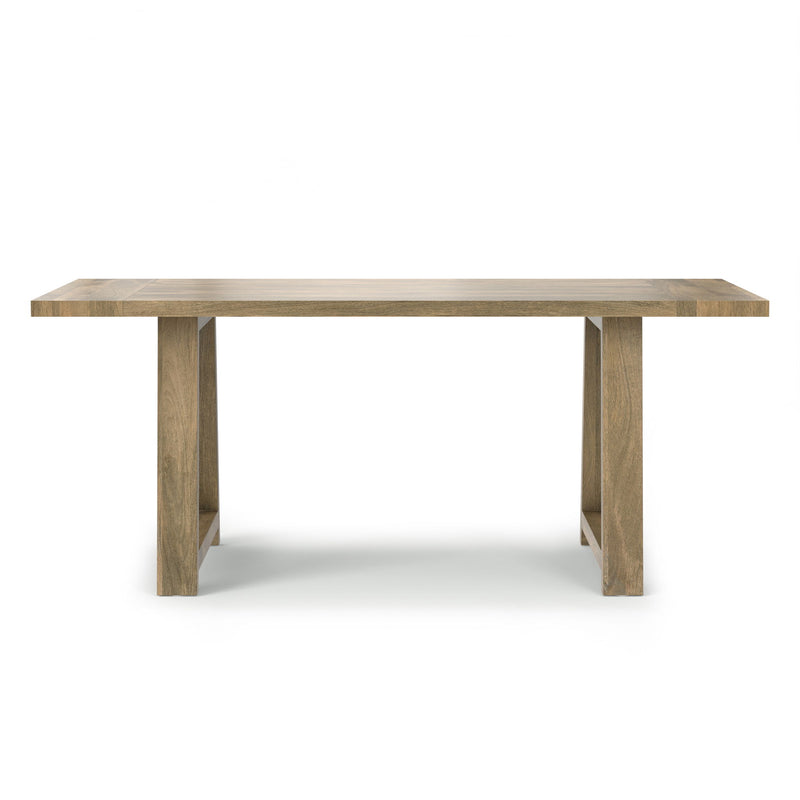 Simpli-Home Whitley dining table with wood finish and sturdy legs, perfect for modern dining rooms.