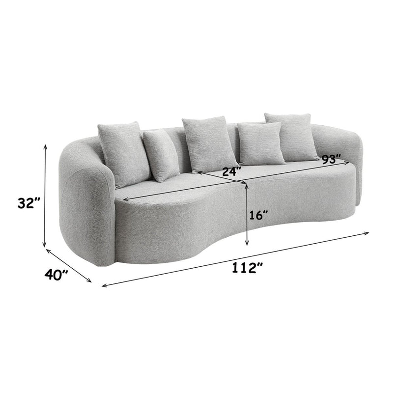 Barasa - Oversize Sofa With 5 Pillows - Gray - R&R Furniture Gallery (Fountain Valley, CA)