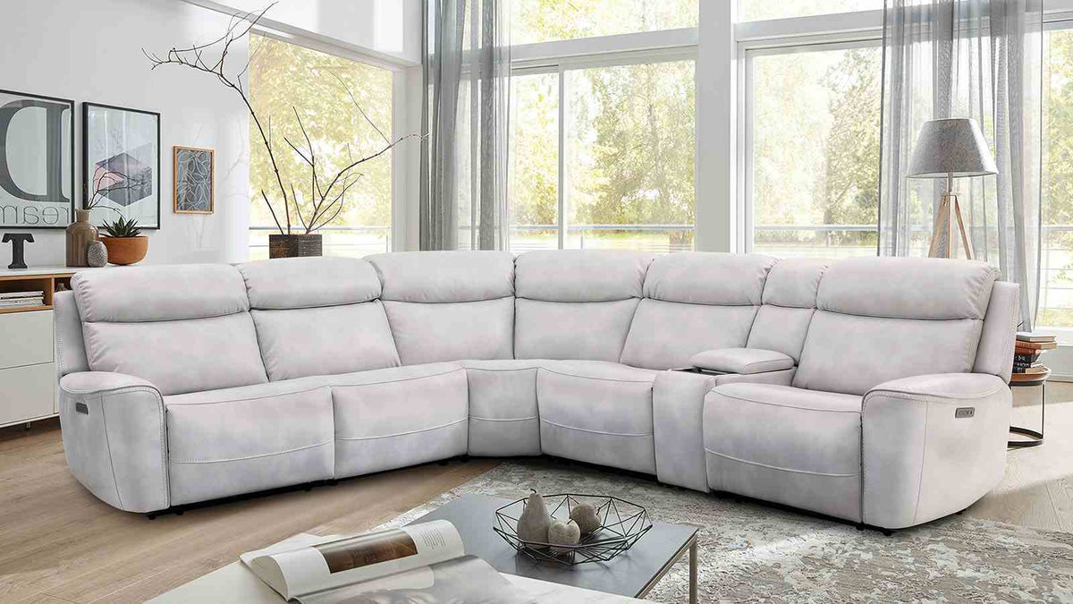 Edmondus - Power Sectional, Light Taupe