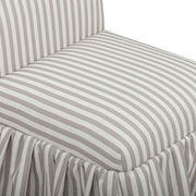 Gertrude striped linen side dining chair by TOV Furniture with wooden legs and upholstered seat and back for stylish comfort.