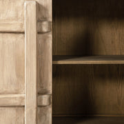 Jennifer Taylor Home Rowan 2-door accent cabinet in natural wood finish, featuring sleek design and storage space.