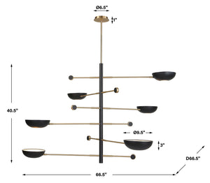 Swinger - 6 Light Pendant - Black