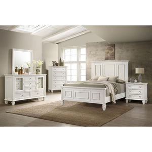 Cottage 3 Drawer Nightstand With Pull Out Tray - Cream White