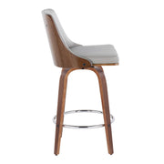 Set of two Lumi Source Gianna mid-century modern fixed height stools with swivel, round footrest, and stylish design.