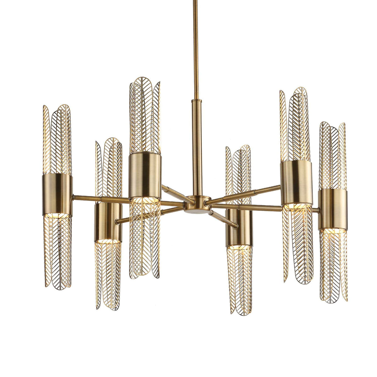 Cret - 12 Light Brass Chandelier - Bronze