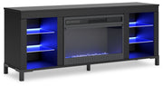 Cayberry - TV Stand With Fireplace - Black - R&R Furniture Gallery (Fountain Valley, CA)