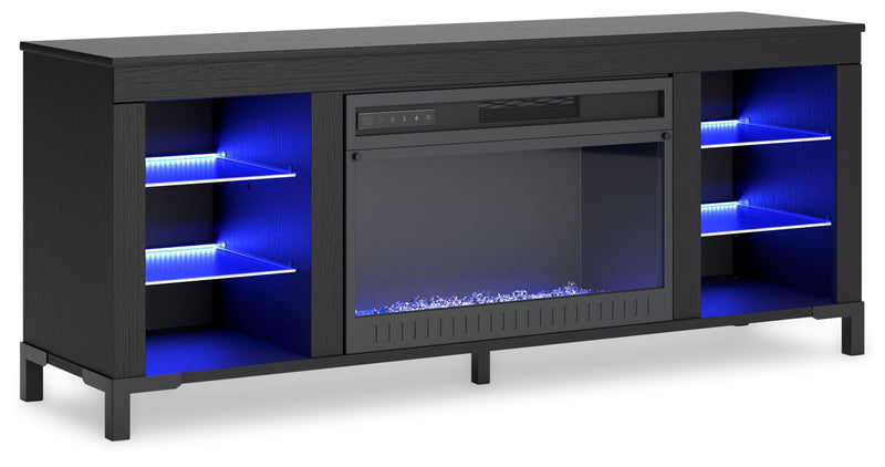 Cayberry - TV Stand With Fireplace - Black - R&R Furniture Gallery (Fountain Valley, CA)