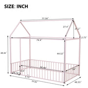 Metal Bed House Bed Frame With Fence - R&R Furniture Gallery (Fountain Valley, CA)