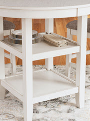 Erinberg - Dining Room Counter Table Set (Set of 5) - Antique White - R&R Furniture Gallery (Fountain Valley, CA)