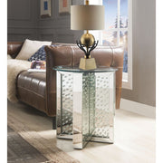 Nysa - 23" End Table - Mirrored & Faux Crystals - R&R Furniture Gallery (Fountain Valley, CA)