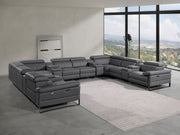 1246 - 12-Piece U-Shaped Modular Power Reclining Sectional With 4 Power Recliners And Power Headrests - R&R Furniture Gallery (Fountain Valley, CA)