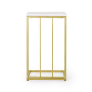 Modern Glam C-Shape End Table by Noble House, sleek chair side table with a stylish design and polished finish.