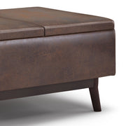 Owen - Tray Top Small Coffee Table Upholstered Storage Ottoman - R&R Furniture Gallery (Fountain Valley, CA)