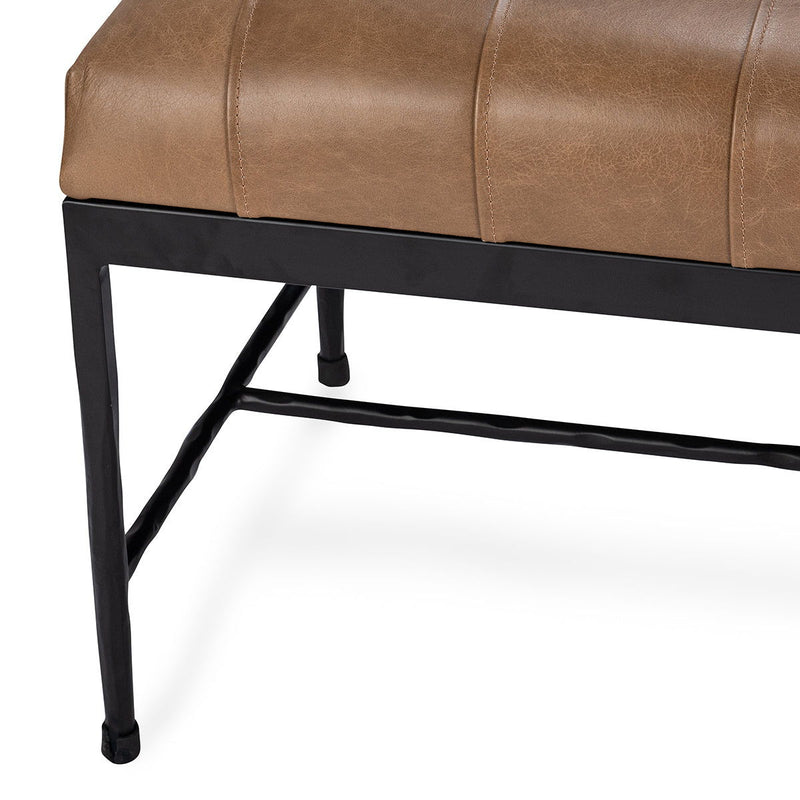 Madeleine - Leather Bench - Dune Walnut - R&R Furniture Gallery (Fountain Valley, CA)