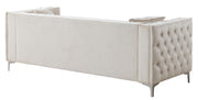 Glory Furniture Paige stationary sofa with plush cushions and modern design, shown in a cozy living room setting.