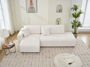 Urban Retreats Jessica lamb wool sectional sofa with chaise, showcasing plush upholstery and versatile seating arrangement.