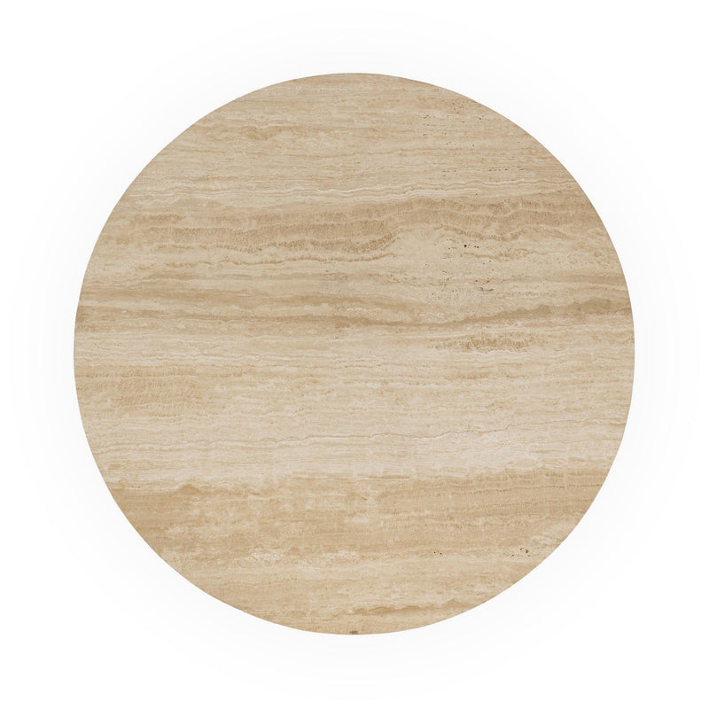 Idella - Travertine Round Table - R&R Furniture Gallery (Fountain Valley, CA)