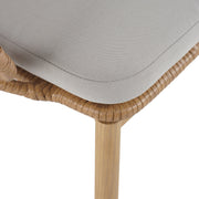Kirk - Outdoor Wicker Peacock Shape Papasan Style Chair, Teak Finished Leg (Set of 2) - Beige / Light Brown / Light Teak - R&R Furniture Gallery (Fountain Valley, CA)