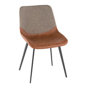 Set of two Lumi Source Outlaw Industrial Two Tone Chairs with metal frames and upholstered seats, modern and stylish for dining or office.
