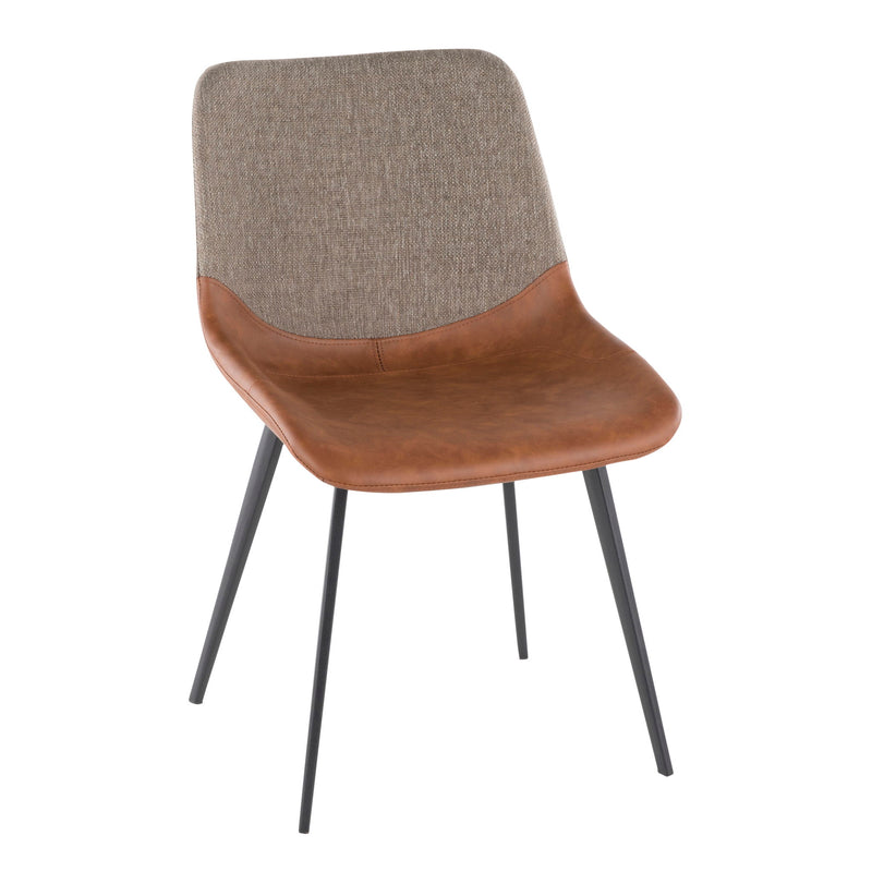 Set of two Lumi Source Outlaw Industrial Two Tone Chairs with metal frames and upholstered seats, modern and stylish for dining or office.