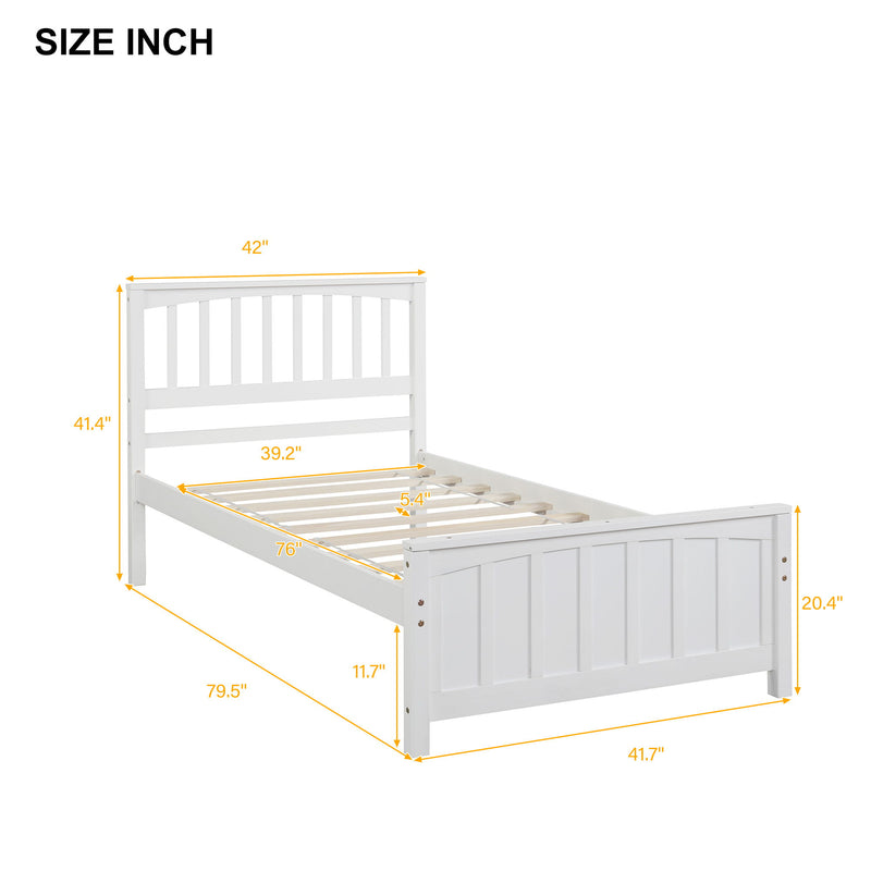 DreamHaus platform trundle bed with sleek wooden frame and integrated storage drawer, ideal for space-saving bedroom decor.