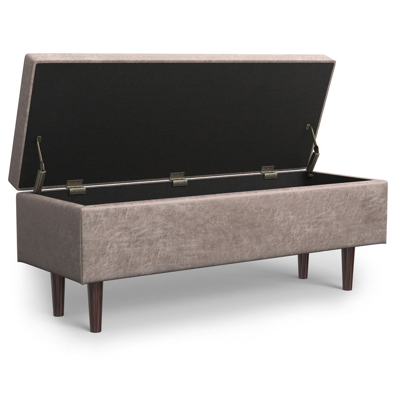 Shay - Large Square Coffee Table Storage Ottoman Mid-Century Style - R&R Furniture Gallery (Fountain Valley, CA)