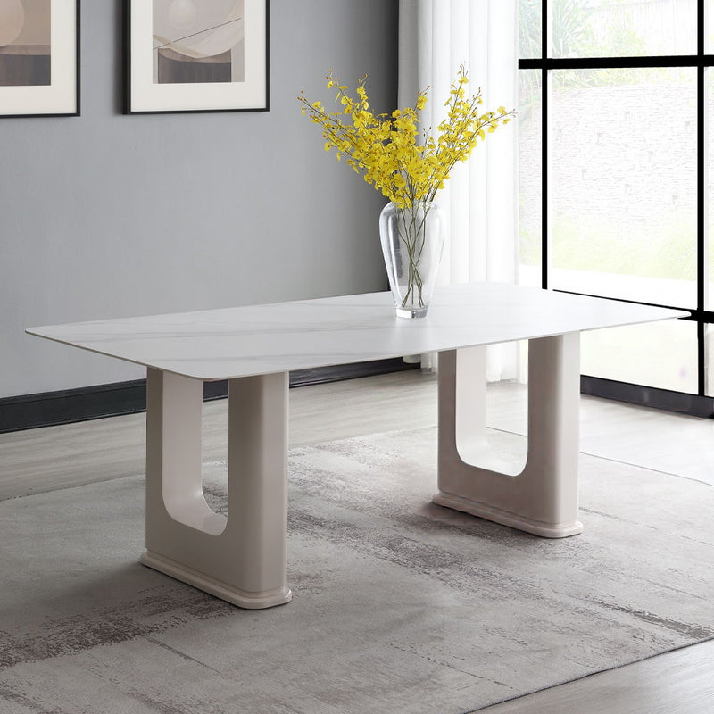 Kalam - Dining Table - Ceramic Top & Beige - R&R Furniture Gallery (Fountain Valley, CA)