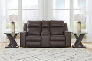 Lavenhorne - Dbl Rec Loveseat W/Console - Granite - R&R Furniture Gallery (Fountain Valley, CA)