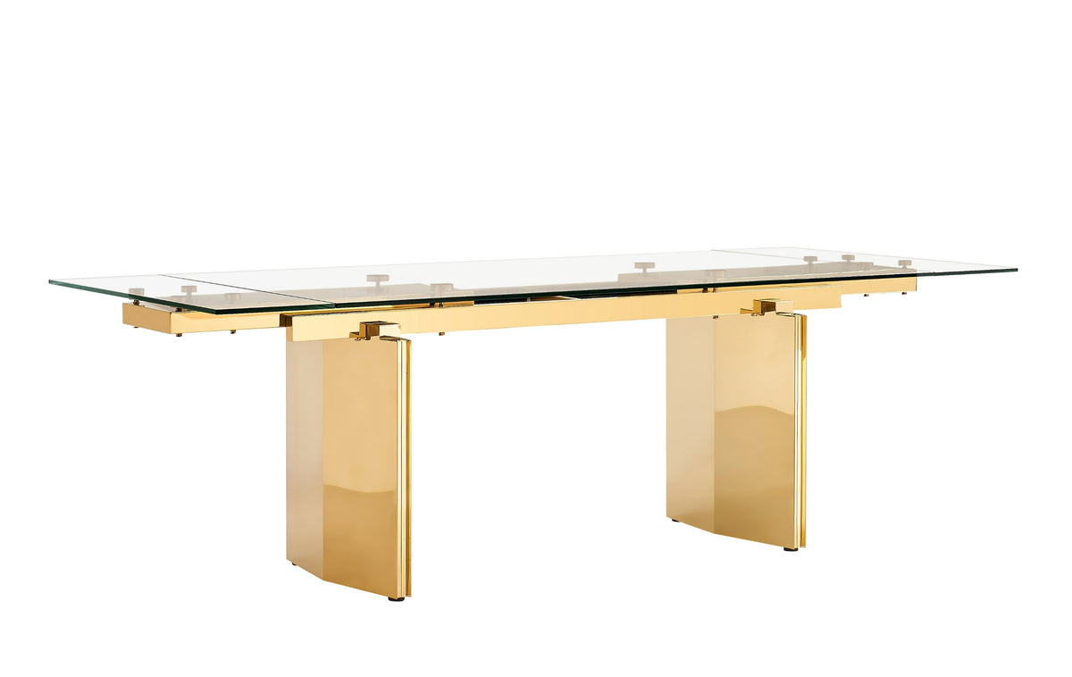 Nassim - Glam Glass Extendable Dining Table — view 2