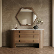 Hortman + Chelton - Modern Beige Velvet + Walnut 4-Piece Bedroom Set — view 2