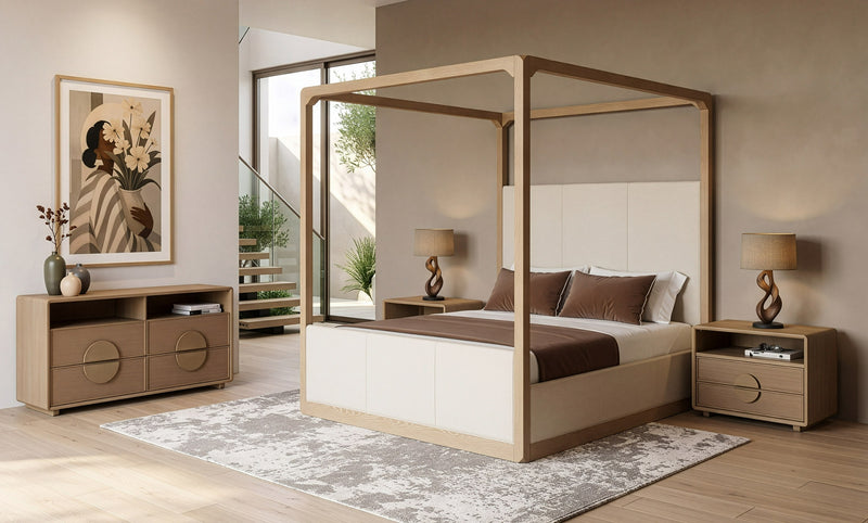 Sergio - Modern Natural Oak 4-Piece Bedroom Set — view 2