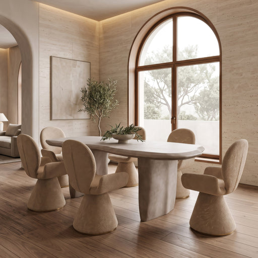Slone - Modern Beige Concrete Dining Table — view 2
