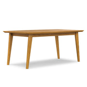 Simpli-Home Draper rectangular dining table with wooden top and sturdy legs, ideal for kitchen or dining room settings.