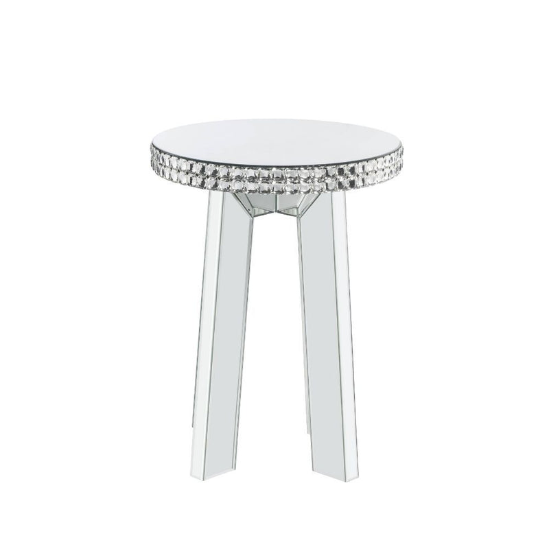 Lotus - End Table - Mirrored & Faux Ice Cube Crystals - R&R Furniture Gallery (Fountain Valley, CA)