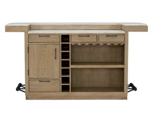 Escape - Dining Bar With 2 Upholstered Swivel Barstools - Glazed Natural Oak / Black Metal Trim