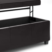 Avalon - Lift Top Rectangular Storage Ottoman - Tanners Brown - R&R Furniture Gallery (Fountain Valley, CA)