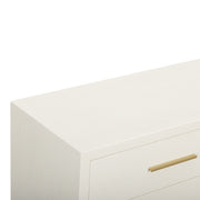 Dani - Faux Shagreen 6-Drawer Dresser - Cream - R&R Furniture Gallery (Fountain Valley, CA)