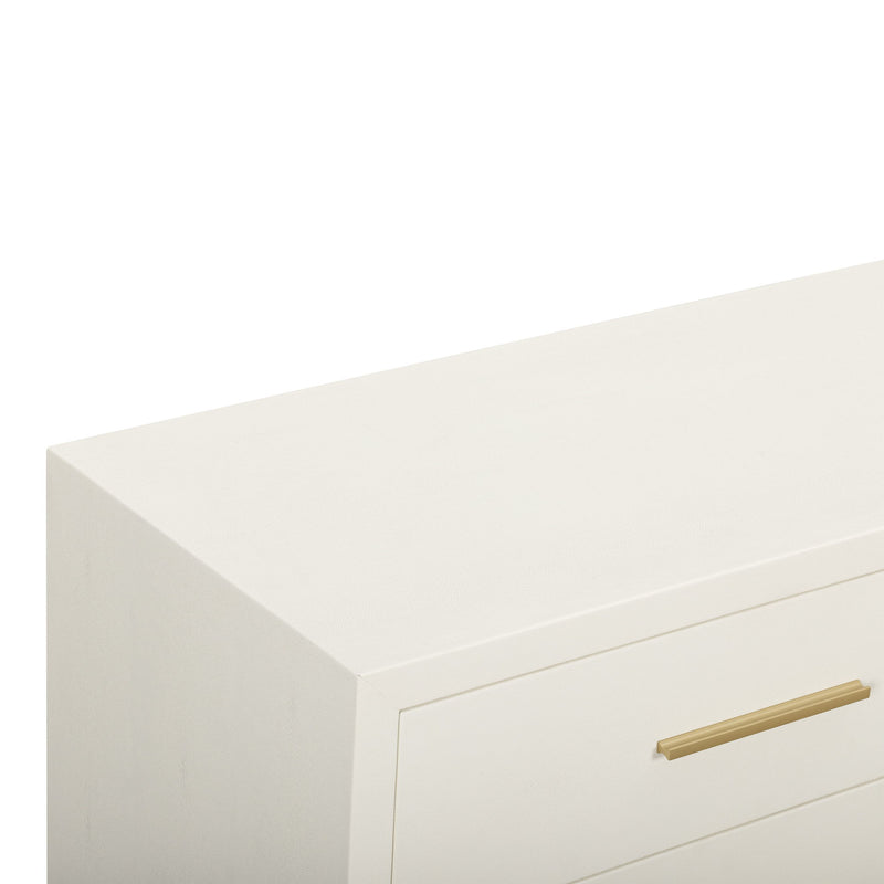 Dani - Faux Shagreen 6-Drawer Dresser - Cream - R&R Furniture Gallery (Fountain Valley, CA)