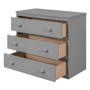 DreamHaus loft low study bed with integrated cabinet, shelves, and rolling desk, showcasing multi-functional furniture for space-saving solutions.