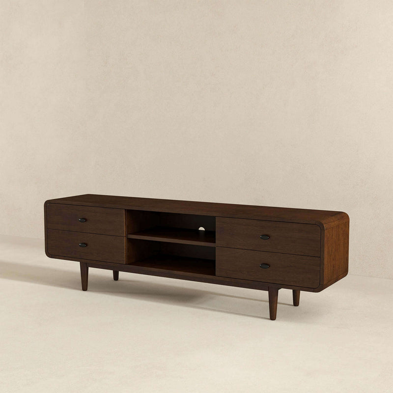 Alexa - TV Stand - Dark Brown / Wood - R&R Furniture Gallery (Fountain Valley, CA)
