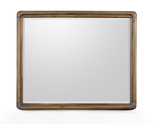 Modus Boka beveled glass wall or dresser mirror in Impala finish, showcasing sleek design and reflective glass surface.