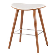 Lumi Source contemporary saddle counter stool set with upholstered seats and metal legs, modern design for kitchen or bar area.